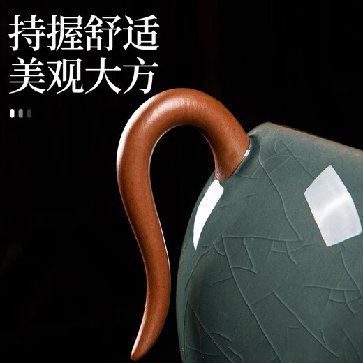 Xiangye Ge Kiln Tea Set Ice Crack Complete Set Japanese Open Tea Cup Teapot Cover Bowl Tea Washer Tea Can Six Gentlemen Ge Kiln Xin Yue Xi Shi Pot Eight Cup Tea Ceremony Set 13 Pieces