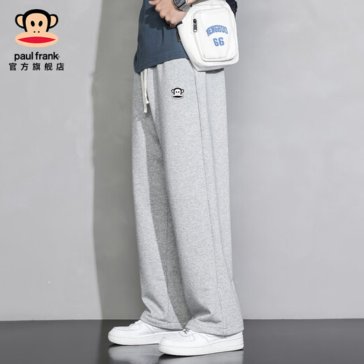 Big mouth monkey (paul frank) American trendy brand sports casual pants for men spring and autumn new loose trendy pants men's straight drape wide leg trousers 206 gray official authentic 2XL recommended 150-180Jin Jin equals 0.5 kg