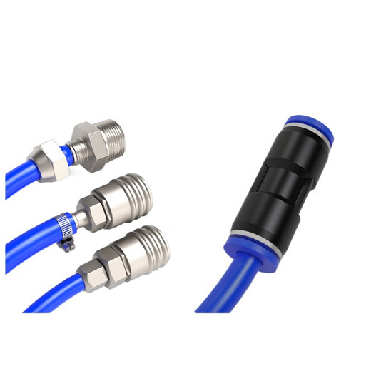 Customized PU yarn clip spring trachea hose pneumatic high pressure telescopic spiral tube air compressor air pump explosion-proof inflatable tube wholesale red - yarn clip spring tube 10 6.5 9 meters with self-locking joint