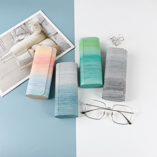 E88 Gläser Box High-End-tragbare druckabresistente Frauen-Verlaufsgradienten kleine frische und myopische Männer Sonnenbrille Sonnenbrille Aufbewahrungsbox Orange [Geschenkspiegeltuch]