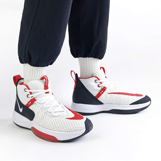 Nike (Nike) Casual Shoes Men's Shoes Summer New Sports Shoes Zoom Rize Практические тренировочные баскетбольные туфли BQ5398-101 FD9904-111 Black, White и Red 40
