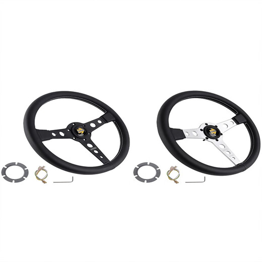 14 pouces Prototipo Car Modification du volant JDM Cadre noir Microfibre Cuir Sports Roueur de direction Titane + base 13077 Frame noir + Point Modèle