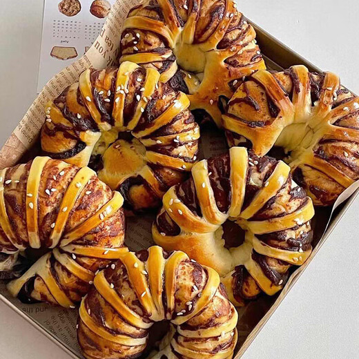 Yideli old-fashioned bean paste filling bagel 1kg whole box of hand-teared red beans sandwich European buns donuts breakfast snacks New Year's goods