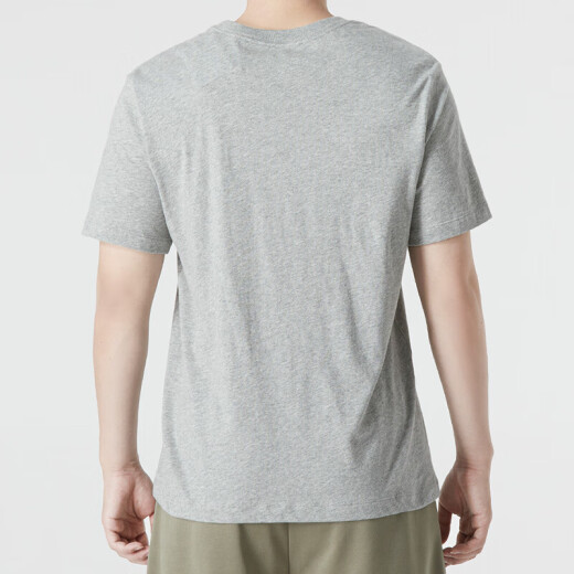 Nike (Nike) Camiseta deportiva de algodón de algodón puro de manga corto gris Floja de cinco trimestres de cinco cuartos