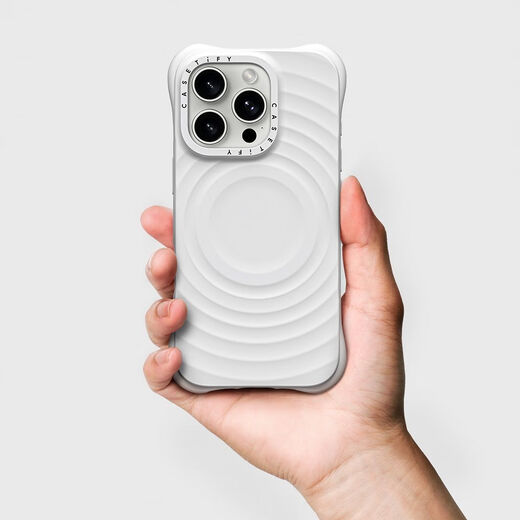 CASETIFY 纯色波漾手机壳 MagSafe兼容 硅胶手机壳 适用于苹果iPhone16/15 Plus/Pro/Max手机保护壳 白色Magsafe iPhone 16 Pro Max