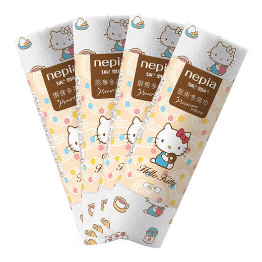 Nepia Katie series kitchen roll 40 sections * 4 rolls lazy rag absorbing water and oil multi-purpose towel thickened kitchen paper