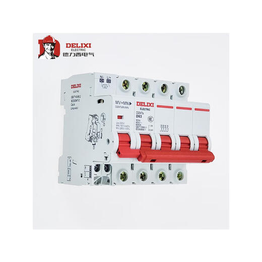 DELIXI DZ47S 2P 220V mit Auslöser Überspannungs- und Unterspannungsschutzschalter Haushaltsleistungsschalter MN+MV 2P 63A Überspannungs- und Unterspannungsschutz
