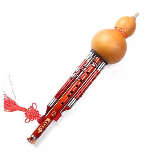 Nouveau art en acajou tube son 7 trous plus 3 clés hulusi instrument de musique performance professionnelle adulte large gamme ajouter 3 clés b-flat (coup droit)