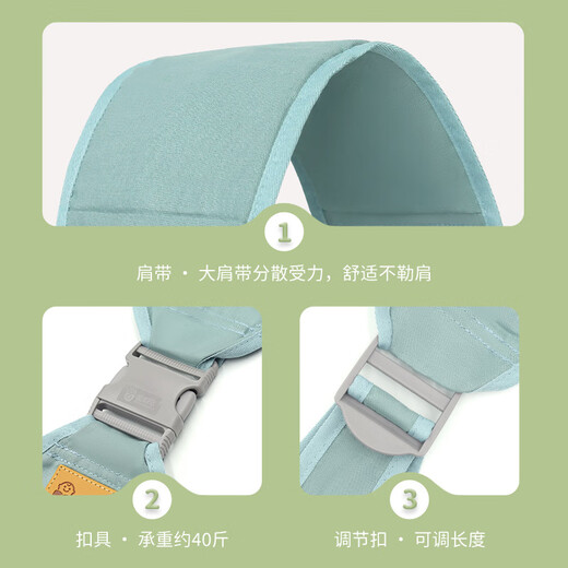 爱源美宝宝背带婴儿横前抱式外出简易轻便新生儿多功能抱娃神器解放双手 柳黛绿-轻便透气款