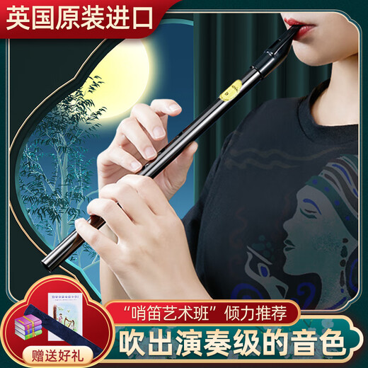 杉贝英国Feadog飞叨爱尔兰哨笛锡笛C调D调初学生哨笛我心永恒笛子乐器 彩色烤漆D调(绿色)+使用教材+电