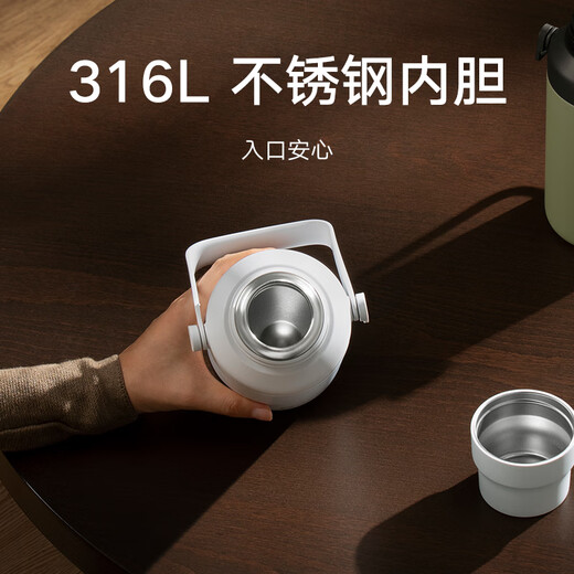Xiaomi big belly thermos cup, outdoor thermos kettle, double drink cold cup, 316L portable water cup, olive green 1L