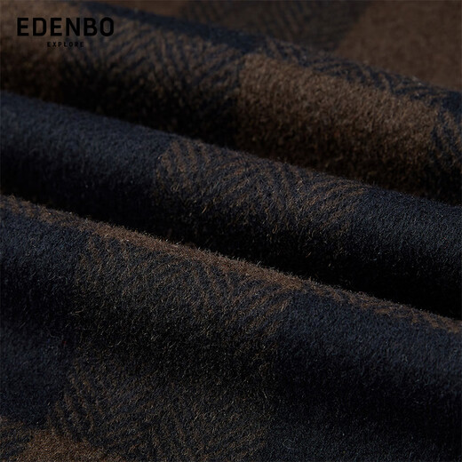 Attenborough's same style in the mall, autumn and winter new woolen woolen men's lapel jacket, fashionable casual versatile jacket top, dark coffee color 2XL (180)