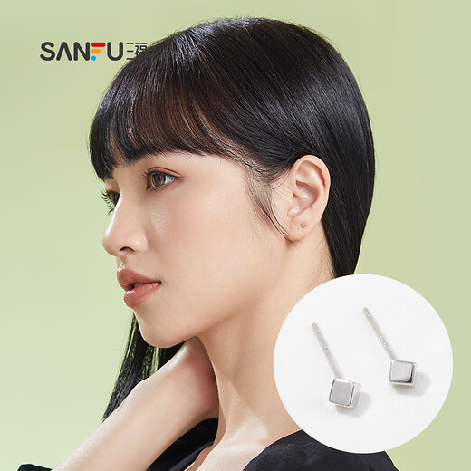 Sanfu 925 silver sweet and cool earrings pair, fashionable design and exquisite jewelry earrings 814694 655615 2 pieces