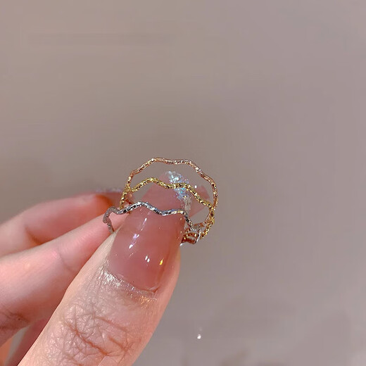 Fat Donglai's same style boutique tail ring for women's little finger rose gold 18k gold ring ring for women's fashionable personality ins set of two. You can remark the color and the number. No. 6 (corresponding to counter number 11-13)