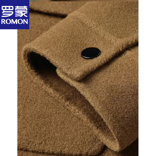 Romon Winter Neue doppelseitige Wollmantel Herren schlanker kurzer Woll-Tweed Reißverschluss Casual Jacket Jacke Herren Black XL [130-150]