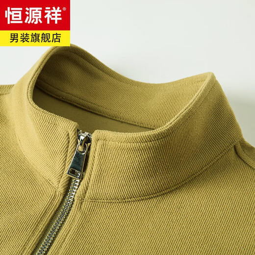 恒源祥春秋薄款男士立领拉链开衫卫衣马甲无袖坎肩运动背心马夹上衣男装 灰色 L 170