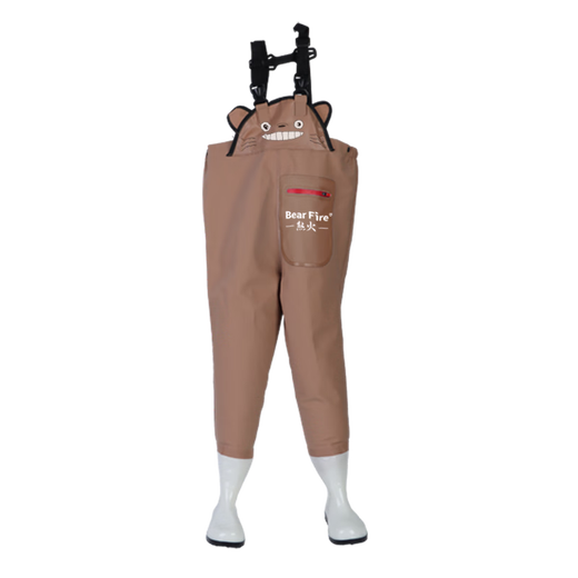 Xionghuo children's waders size 26 outdoor wading pants with pocket straps waterproof one-piece rain pants wading suit for sea wear