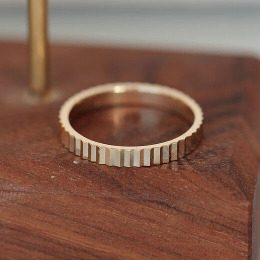 Ouyin spot rabbit Korean pure 14K gold ring female Korean drama Flower of Evil same style full circle ladder ring various flash No. 17 spot