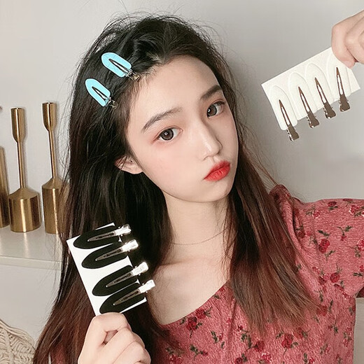 杰唯伊无痕发夹女前额边夹碎发神器夹子头饰卡子侧边发夹子刘海一字夹 BH-FJ41随机1对（颜色不指定）