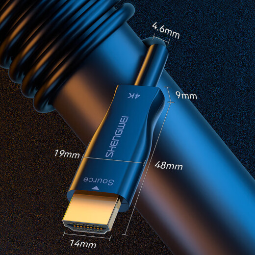 Shengwei fiber HDMI cable version 2.0 4K fever-grade high-definition cable Computer TV projector Home theater 3D video cable engineering decoration connection cable 8 meters AHH5008G