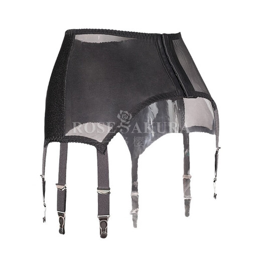 8384 European and American girdle garters, rubberized metal gourd buckles, glitter stockings and stockings accessories, black 8384 boxed