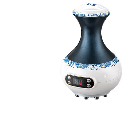 Oaks Gua Sha Instrument Electric Gua Sha Instrument Cupping Device Home Gua Sha Artifact Gua Sha Brush Negative Pressure Cupping Instrument Dredges Meridians and Removes Wetness All Over Body Practical New Year Gift for Parents Blue and White Porcelain 6-speed Adjustment + Top Ten Rigid Magnetic Heads + Deep Magnetic Wave Care