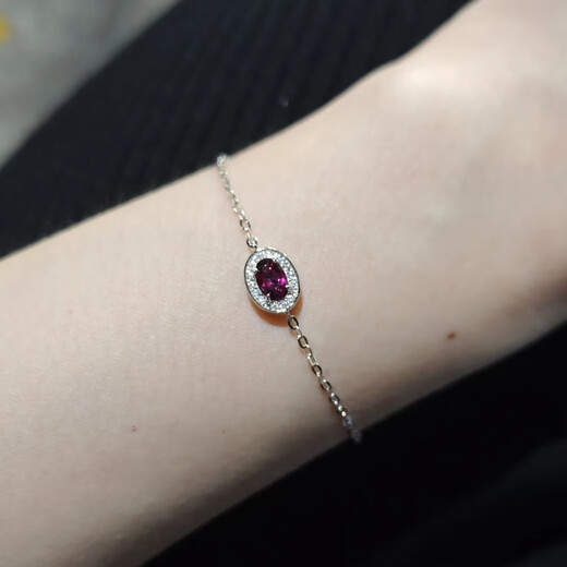 Fat Donglai quality topaz bracelet natural tanzanite peridot garnet 925 silver female ins style slightly flawed bracelet 4mm peridot 14cm