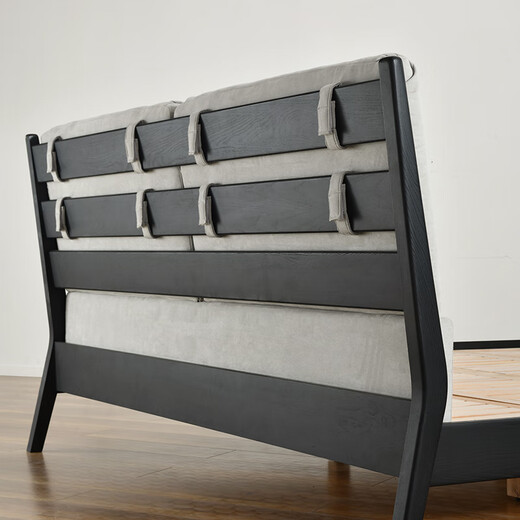 Muebles federales ceniza nórdica cama de madera maciza dormitorio de estilo medieval negro 1.8 metros cama grande cama doble cama doble bp6624 nocturno ceniza cama maciza 1.8 metros
