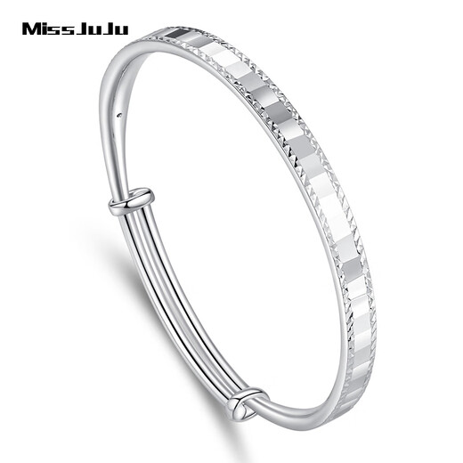 Miss JuJu pt950 platinum push-pull bracelet for women semi-solid platinum bracelet with adjustable horse buckle PT950 23.29 g