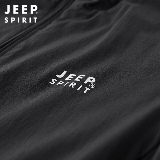 JEEP SPIRIT Jeep Jacket Men's Spring and Autumn Jacket Men's Reversible Stand Collar Casual Sports Men's Top Black XL