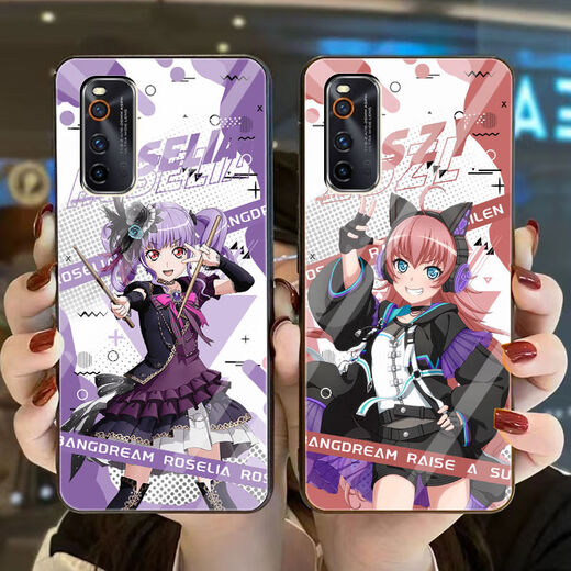 赫致（HEZHI）适用vivoy52s邦邦BangDream手机壳OPPOa58真我一加华为苹果14玻璃 v1449市谷有咲钢化玻璃壳 vivo型号记得发给客服