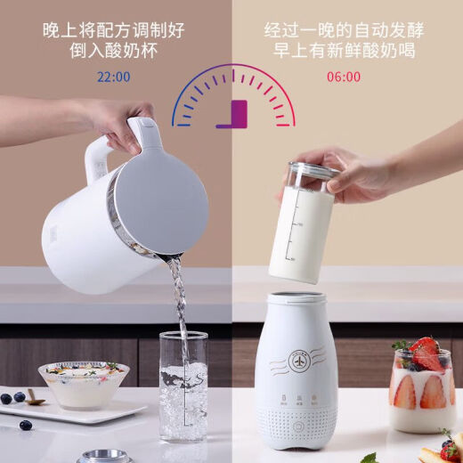 Cass Couss Cass hausgemachte Joghurtmaschine für Haushalt kleine automatische Kühlung Konstante Temperatur Fermentation Joghurt Tasse Glas Innere Liner Fermentation Maschine Weiß 1 Joghurt Glasbecher Geschenkbox