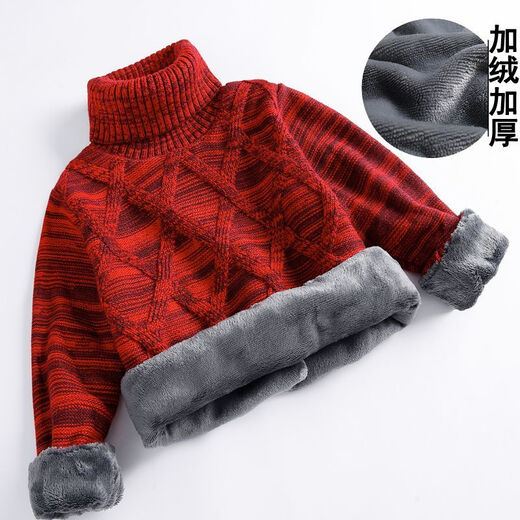 Disney handsome sweater for winter boys turtleneck thickened sweater for medium and large children plus velvet/baby warm coat 9195 shallow lotus root powder without velvet 120 Recommended 35-44 Jin [Jin equals 0.5 kg]