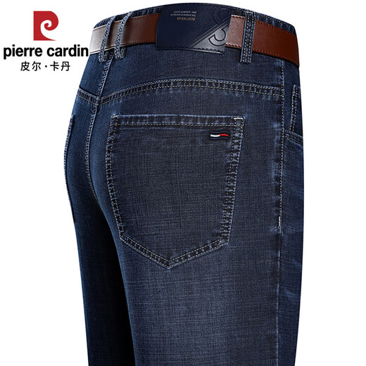 
Pier Cardin light luxury high-end summer jeans men's thin loose high waist straight cotton pants middle-aged casual stretch large size pants 3879 models Zhonglan size 30