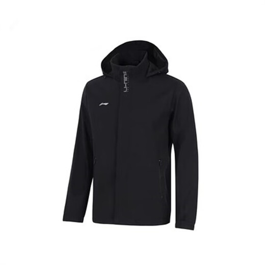 Li Ning Sport Windbreaker Herren 2024 Frühling Neues lässiges Comfort Comitor Cloid Classices Vielseitige winddichte Kapuze-Jacke Afdt753 Herren schwarz Afdt753-1 m