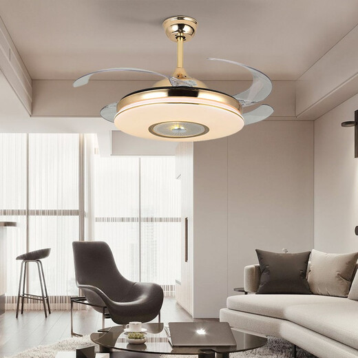 
Bronze Age Invisible Ceiling Fan Light Fan Light Living Room Dining Household Simple Modern Fan Chandelier with Fan Lighting 9923