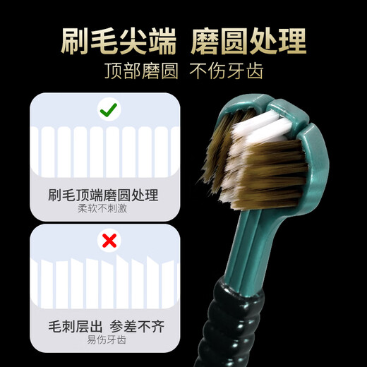 三面宽头成人软毛牙刷 【款式包装随机】护龈清洁舌苔三面牙刷 软毛 2支