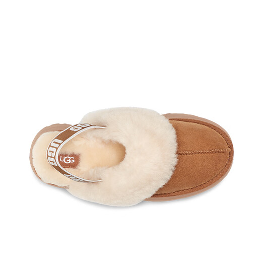 
UGG Autumn New Women's Thick Sole LOGO Elastic Strap Lazy Fur Shoes 1113474CHE Maroon 38