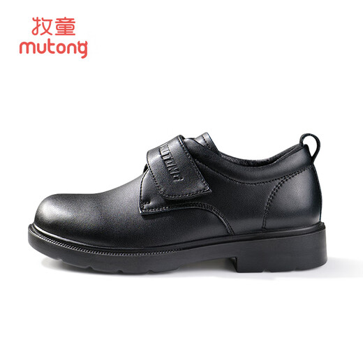 Shepherd boy's black leather shoes spring and autumn boy's shoes campus performance leather shoes casual and versatile little gentleman's etiquette shoes Gentleman's black 33