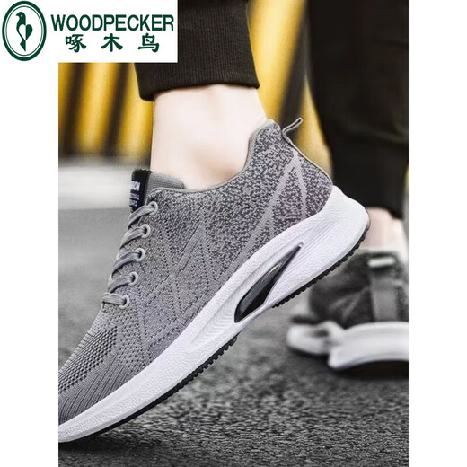 Holzspecker Neue Sportschuhe Herren weicher Sohle bequeme Laufschuhe atmungsaktiv fliegende Stoffschuhe grenzüberschreitende Sport und Freizeitschuhe 9903 Red 41