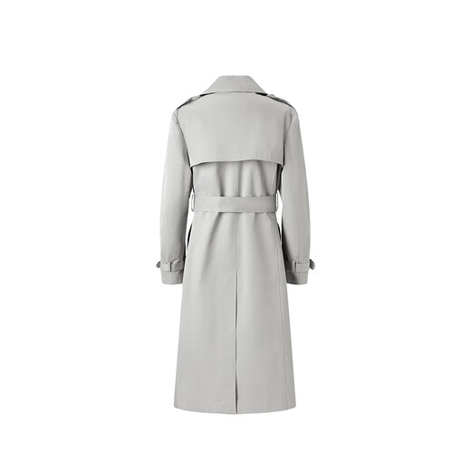 Peacebird Spring 2024 Qualität langer Trenchcoat A1bee1345 Hellgrau XS