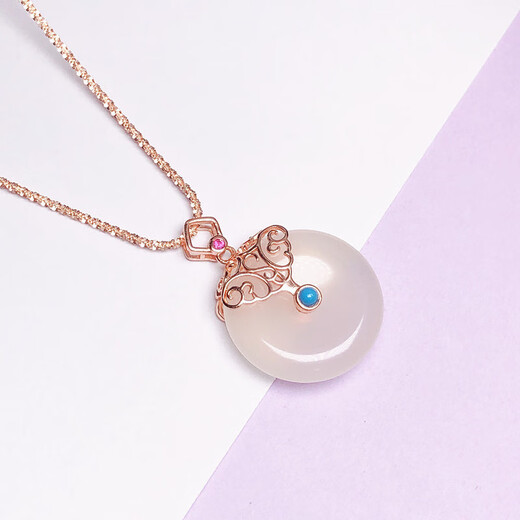 Fat Donglai same style 18k gold jade buckle head S925 silver necklace buckle pendant empty support silver clip buckle jade safe white gold