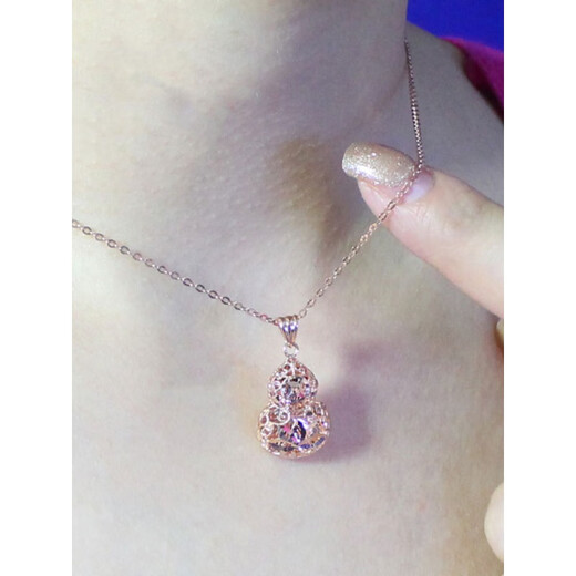 Fei Shengji purple gold pendant Kamasana Russian 585 14K rose gold plated double-layer hollow gourd gas gourd (single pendant)