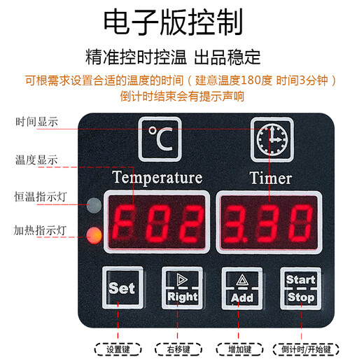 亿贝斯特（EB）热压三明治机商用珍珠爆浆吐司机封边机方包机三文治机 EB-1713电脑版