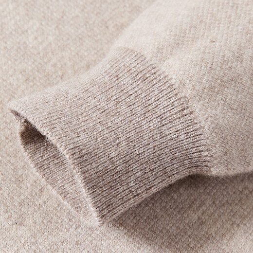 金菊100%山羊绒秋冬清仓款打底保暖套头圆领提花毛衣男式羊绒衫打底衫 花米 M