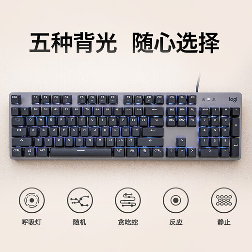 Logitech K845 Mechanische Backstreuit-Tastatur Business Office Tastatur E-Sport Gaming-Tastatur in voller Größe Kabel verdrahtet Tastatur K845 Kabelgebundene TEA-Welle + G102 Black Maus