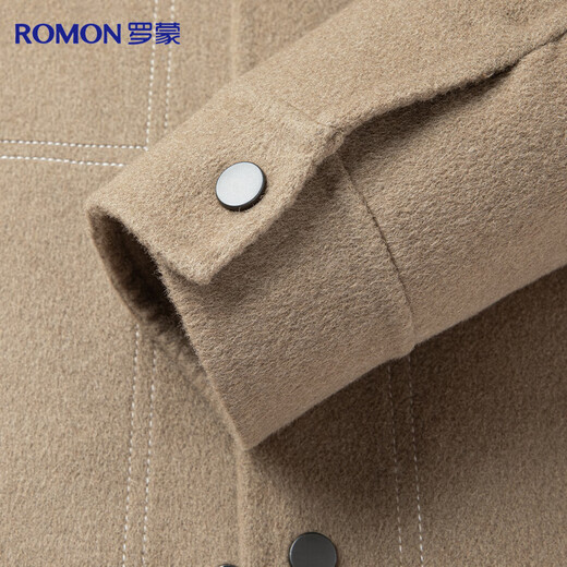 Romon sheep wool woolen jacket men's autumn and winter thickened young and middle-aged business casual lapel jacket men's clothing