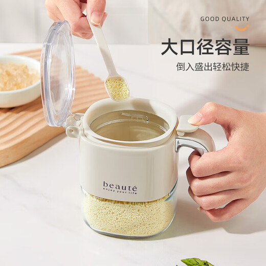 Added seasoning box kitchen household salt jar seasoning jar sealed moisture-proof storage box oil pot glass seasoning bottle jar