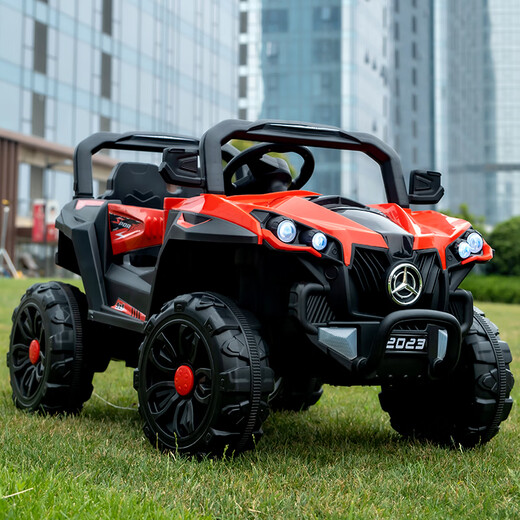 Speed ​​children's increased body off-road children's electric toy car four-wheeled car can be seated for children's car four-wheel drive remote control car children's car red dual-wheel drive Bluetooth music light remote control swing function