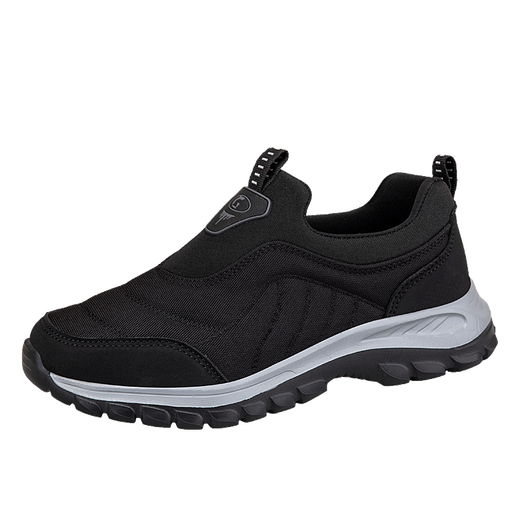 Versión grasa ensanchada de ultraligera de zapatos deportivos casuales para hombres para personas de mediana edad y ancianos corriendo y paseando zapatos sin zapatos Daddy Old Men's Shoes 9207 Negro 43